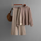 Half Turtleneck Loose Knitted Top Wide Leg Pants Two-piece Set
