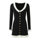 Sweet Stitching Chic Single-breasted Short Dress