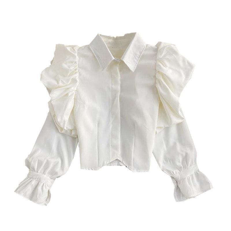 Elegant Retro  Style Puff Sleeve Top