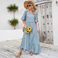 Djellaba Loose Round Neck Shirt With Half Sleeve Dress