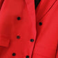 Flap Double-pocket Double-breasted Decorative Long-sleeved Suit Jacket