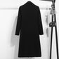Nouveau costume long noir slim pour femme OL