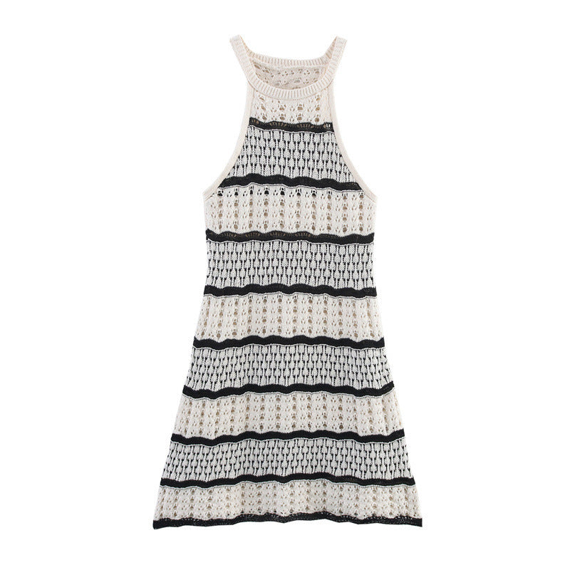 Summer New Texture Knitted Halter Dress