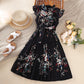 Girls Dress Summer Flounced Sleeve Printing Pleated Princess Dress