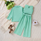 Girl's Casual Korean Wide-leg Pants Set