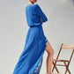 Women's Embroidered Flower V-Neck Long Dress