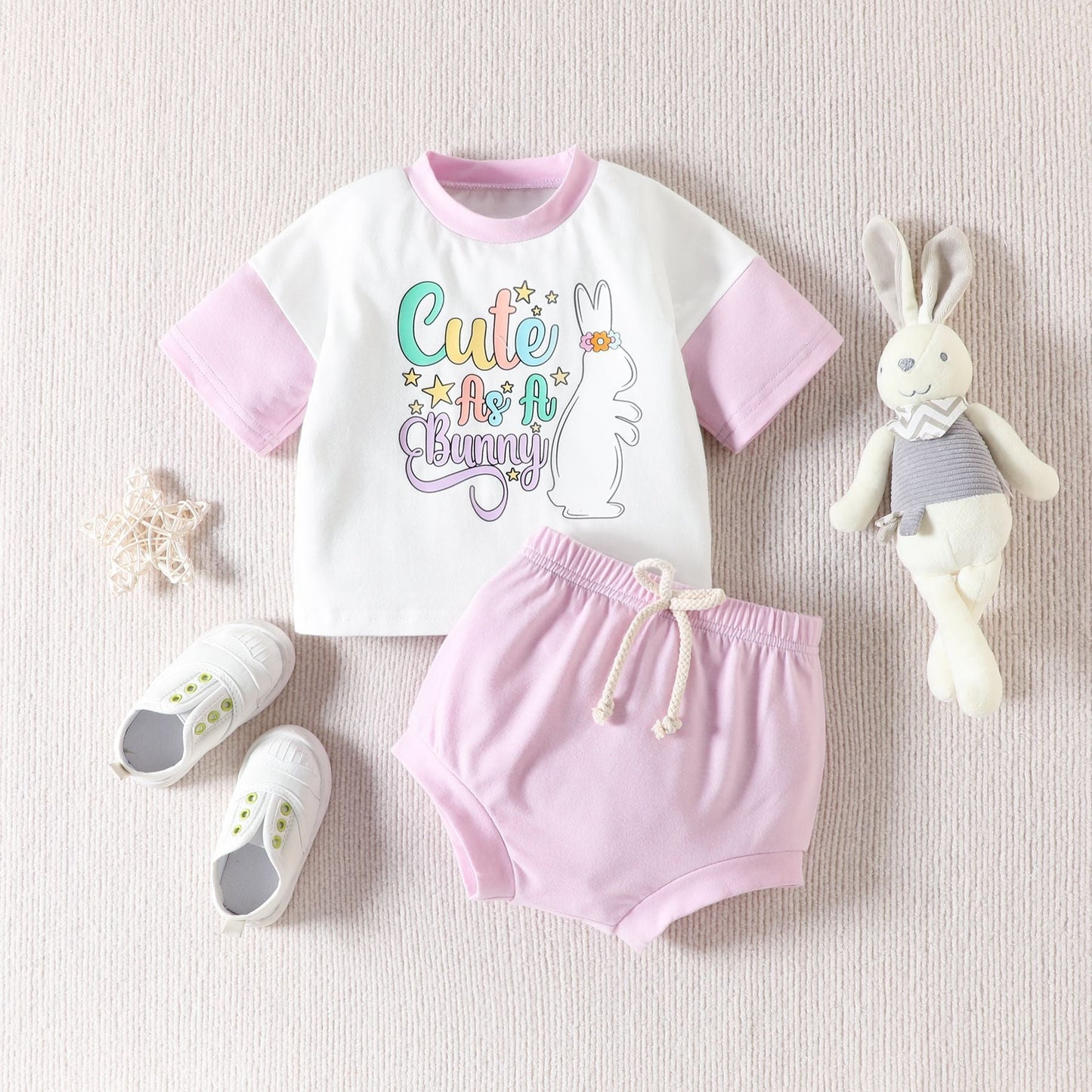 Printed Short-sleeved T-shirt Suit