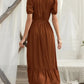 Unique Women's Ruffled Bubble Sleeve Long Skirt