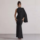 One-shoulder Long Sleeve Stitching Dress
