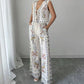 Fashionable Sexy Loose-fit Lace-up Vest Top With Wide-leg Trousers