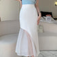 Slightly Transparent Design High Waist Ruffles Skirt