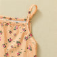 Girls Floral Pit Strip Sling Top Shorts Set