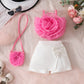 Girl's 3D Flower Pulling Strap Set