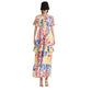 Summer Boat Neck Wooden Ear Design Short Sleeve High Waist Cake Dress