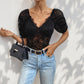 Women's Solid Color Puff Sleeve Jumpsuit