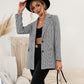 European And American Single Breasted Houndstooth Plaid Casual Suit Top