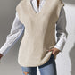 Solid Color Women's Vest V-Neck Simple Casual Knit Sweater Vest
