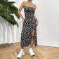 Spaghetti Straps Chest Wrap Slit Sheath Women's Dress
