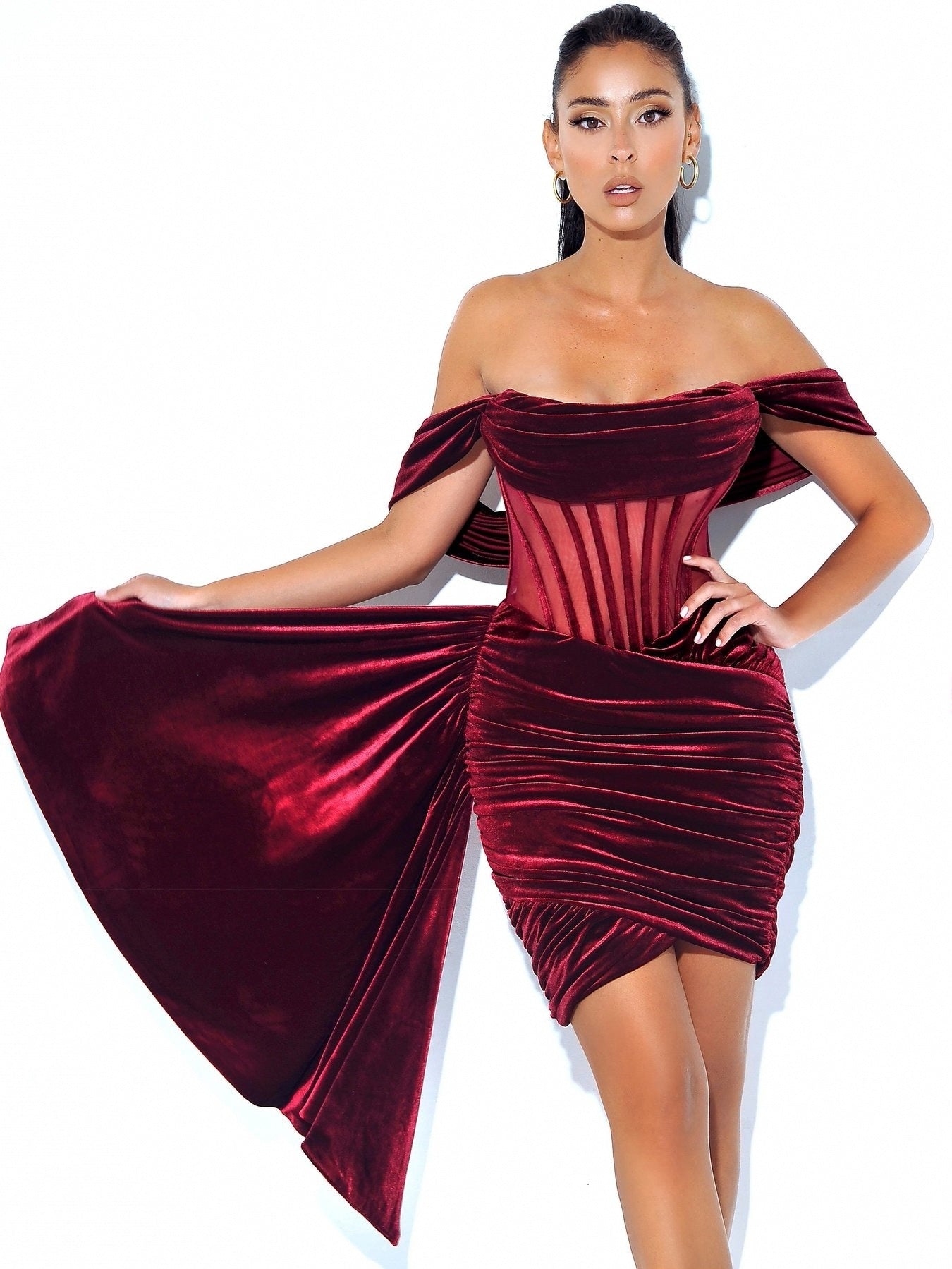 Women's Velvet With Evening Dress