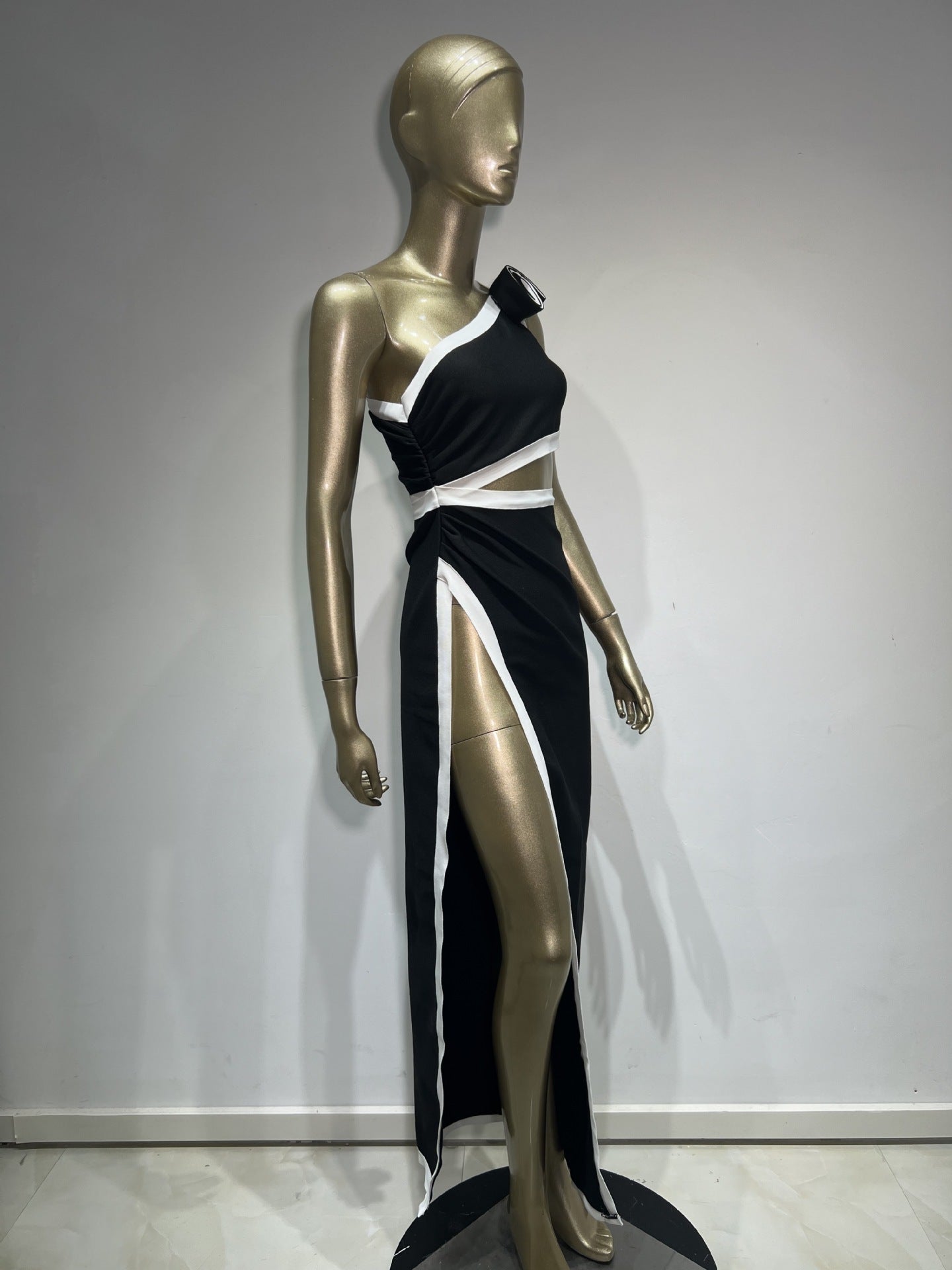 Bandage Dress European And American Shoulder Dress