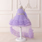 Girls Evening Dress Light Luxury Mesh Pleated Pettiskirt