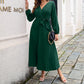 Robe trapèze à col en V croisé pour femme