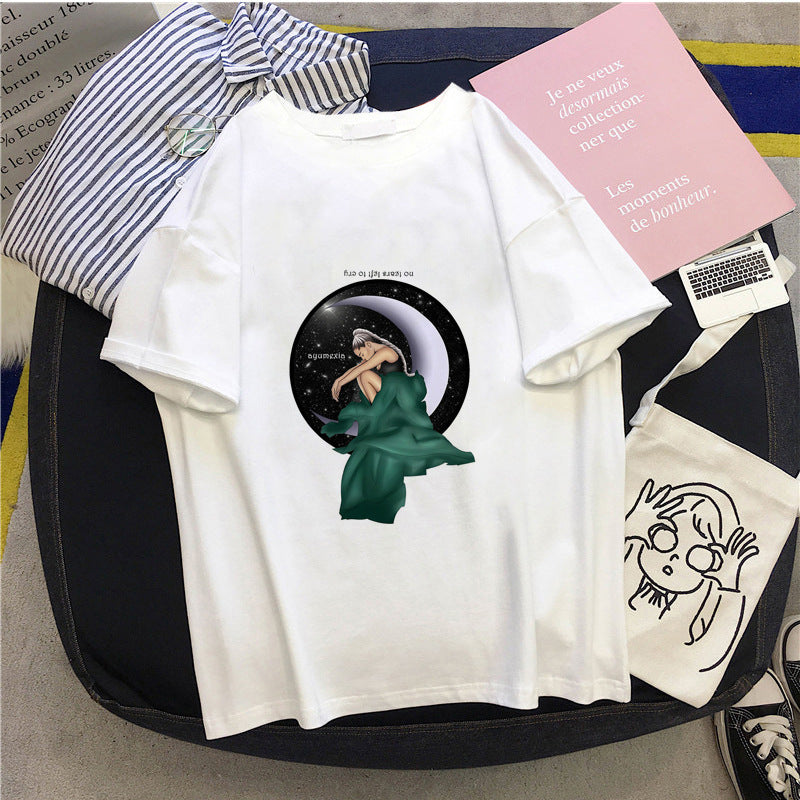 Printing Women's Slim-fit Short-sleeved T-shirt