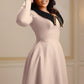 Long Sleeve Lapel Elegant Slimming Large Hem Dress