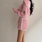 Ensemble pull-short en maille torsadée tendance