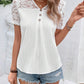 Women's Fashion Solid Color Lace Casual Shirt