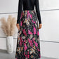 Women's Fashion Flower Multicolor Printing Long Sleeve Dress