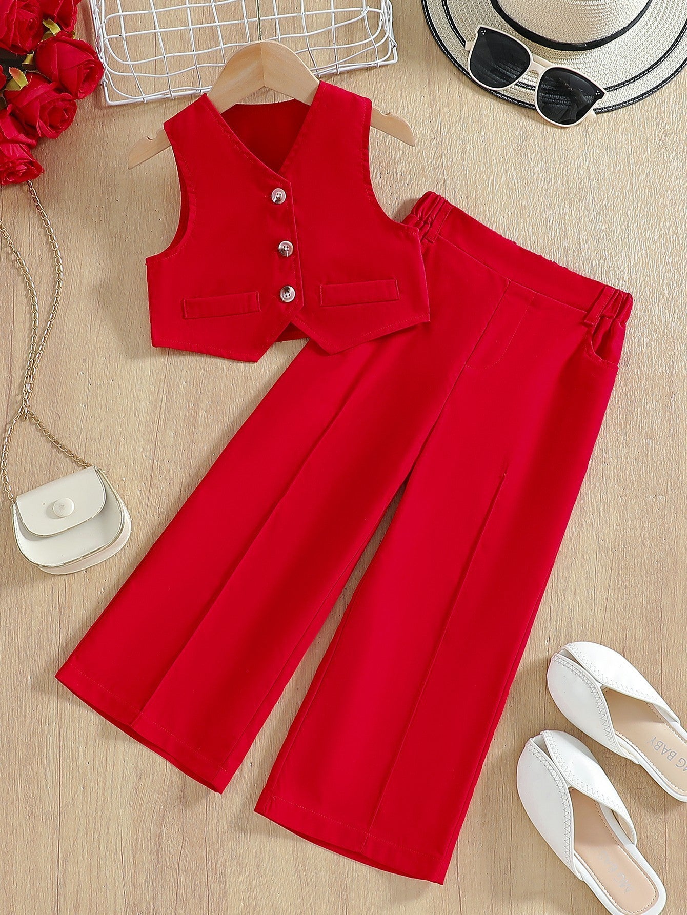 Children's Summer Leisure Fashion Personality Vest Suit