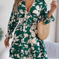 Women's Casual Flower Half Sleeve Ruffled A-line Dress