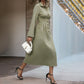 Cardigan Button Lapel Long Sleeve Dress