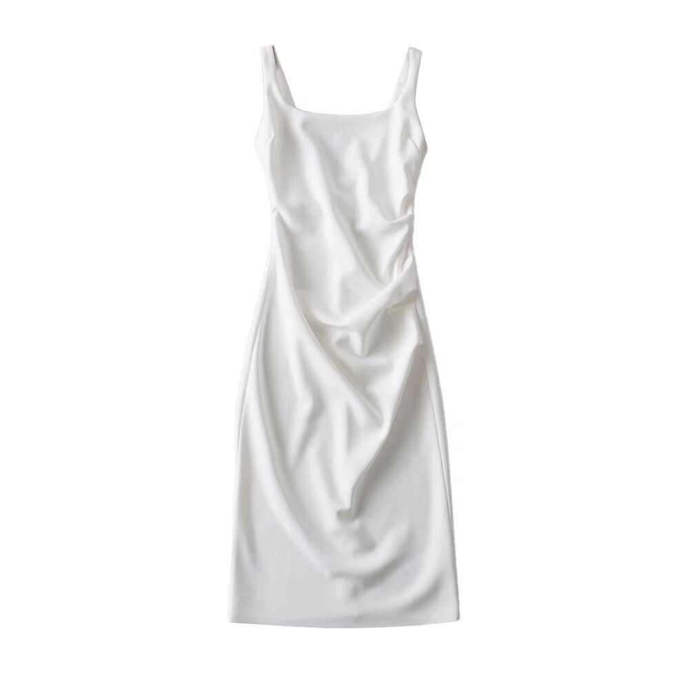 U-neck Stretchy Figure-flattering Slip Dress