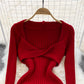 Robe mi-longue en tricot à fines bretelles