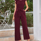 Jumpsuit Women's Ruffled Wide Leg Strap
