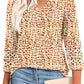 Solid Color Loose V-neck 34 Sleeves Women