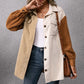 Single-breasted Long-sleeved Color-blocking Shirt Top Women
