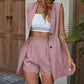 Button Front Vest Blazer & Shorts