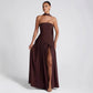 Fashion Backless Tube Top Color Split Dress