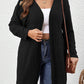 Sunken Stripe Brushed Plus Size Women's Mid-length Solid Color And V-neck Long-sleeved Cardigan