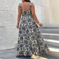 Backless High-waisted Maxi-dress With A Wide Flared Skirt And Spaghetti Straps
