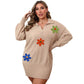 Wool Embroidery Flower Stitching Woolen Skirt