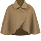 Fashion Solid Color Wool Cape Coat