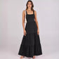 Robe sans manches à bretelles spaghetti et poches pour femme