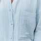 Women's Fashion Polo Collar Pocket Candy Color Shirt Top