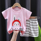 Ensemble t-shirt d'été à manches courtes pour enfant en pur coton