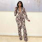 Tight-Fitting Lace-Up Plaid One-Piece Flared Pants