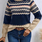 Pull à col rond pour femme, style européen et américain, tricot classique à rayures assorties